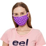 Purple Plaid Tartan 3 Diagonal (2) Crease Cloth Face Mask (Adult)