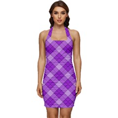 Sleeveless Wide Square Neckline Ruched Bodycon Dress 