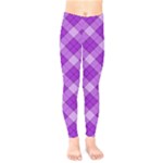 Purple Plaid Tartan 3 Diagonal (2) Kids  Classic Winter Leggings