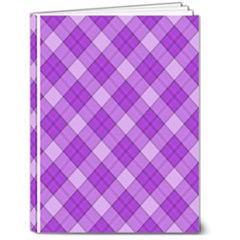 Purple Plaid Tartan 3 Diagonal (2) 6  x 8  Hardcover Notebook from ArtsNow.com