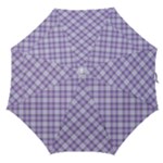 Purple Plaid Tartan 2 Diagonal Straight Umbrellas