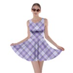 Purple Plaid Tartan 2 Diagonal Skater Dress