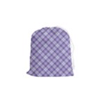 Purple Plaid Tartan 2 Diagonal Drawstring Pouch (Small)