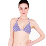 Purple Plaid Tartan 2 Diagonal Classic Bikini Top