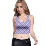 Purple Plaid Tartan 2 Diagonal Racer Back Crop Top