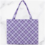 Purple Plaid Tartan 2 Diagonal Mini Tote Bag