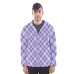 Purple Plaid Tartan 2 Diagonal Men s Hooded Windbreaker