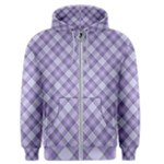 Purple Plaid Tartan 2 Diagonal Men s Zipper Hoodie