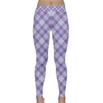 Purple Plaid Tartan 2 Diagonal Classic Yoga Leggings