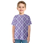 Purple Plaid Tartan 2 Diagonal Kids  Sport Mesh T-Shirt