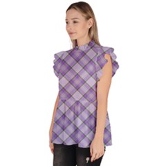 Ruffle Collar Short Sleeve Chiffon Top 