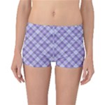 Purple Plaid Tartan 2 Diagonal Boyleg Bikini Bottoms