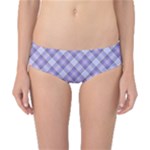 Purple Plaid Tartan 2 Diagonal Classic Bikini Bottoms