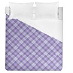 Purple Plaid Tartan 2 Diagonal Duvet Cover (Queen Size)