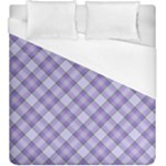 Purple Plaid Tartan 2 Diagonal Duvet Cover (King Size)