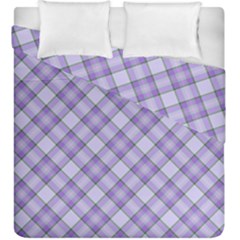 Purple Plaid Tartan 2 Diagonal Duvet Cover Double Side (King Size) from ArtsNow.com