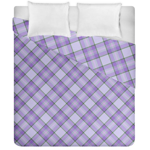 Purple Plaid Tartan 2 Diagonal Duvet Cover Double Side (California King Size) from ArtsNow.com