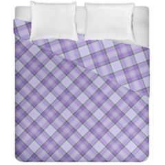 Purple Plaid Tartan 2 Diagonal Duvet Cover Double Side (California King Size) from ArtsNow.com