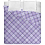 Purple Plaid Tartan 2 Diagonal Duvet Cover Double Side (California King Size)