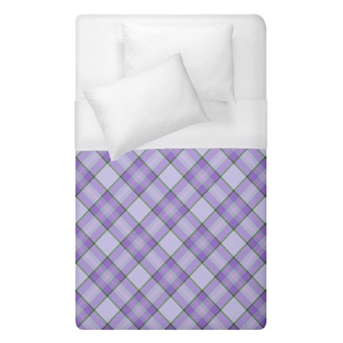 Purple Plaid Tartan 2 Diagonal Duvet Cover (Single Size) from ArtsNow.com