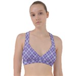 Purple Plaid Tartan 2 Diagonal Sweetheart Sports Bra