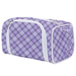 Purple Plaid Tartan 2 Diagonal Toiletries Pouch