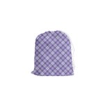 Purple Plaid Tartan 2 Diagonal Drawstring Pouch (XS)