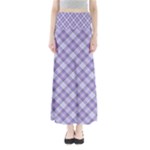 Purple Plaid Tartan 2 Diagonal Full Length Maxi Skirt