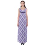 Purple Plaid Tartan 2 Diagonal Empire Waist Maxi Dress