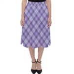 Purple Plaid Tartan 2 Diagonal Classic Midi Skirt