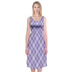 Purple Plaid Tartan 2 Diagonal Midi Sleeveless Dress from ArtsNow.com