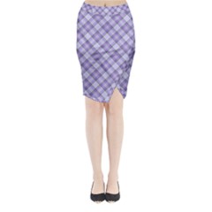 Purple Plaid Tartan 2 Diagonal Midi Wrap Pencil Skirt from ArtsNow.com