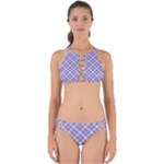 Purple Plaid Tartan 2 Diagonal Perfectly Cut Out Bikini Set