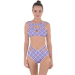 Purple Plaid Tartan 2 Diagonal Bandaged Up Bikini Set 