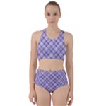 Purple Plaid Tartan 2 Diagonal Racer Back Bikini Set