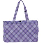 Purple Plaid Tartan 2 Diagonal Canvas Work Bag