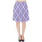 Purple Plaid Tartan 2 Diagonal Velvet High Waist Skirt