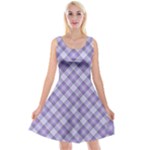 Purple Plaid Tartan 2 Diagonal Reversible Velvet Sleeveless Dress