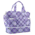 Purple Plaid Tartan 2 Diagonal Sports Shoulder Bag with Shoes Compartment