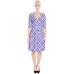 Purple Plaid Tartan 2 Diagonal Wrap Up Cocktail Dress