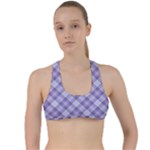 Purple Plaid Tartan 2 Diagonal Criss Cross Racerback Sports Bra