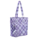 Purple Plaid Tartan 2 Diagonal Everyday Shoulder Bag with Pouch Bag