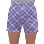 Purple Plaid Tartan 2 Diagonal Sleepwear Shorts