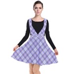 Purple Plaid Tartan 2 Diagonal Plunge Pinafore Dress