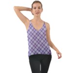 Purple Plaid Tartan 2 Diagonal Chiffon Cami