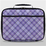 Purple Plaid Tartan 2 Diagonal Full Print Lunch Bag