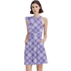 Cocktail Party Halter Sleeveless Dress With Pockets 