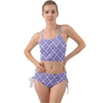 Purple Plaid Tartan 2 Diagonal Mini Tank Bikini Set