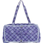 Purple Plaid Tartan 2 Diagonal Multi Function Bag