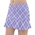 Purple Plaid Tartan 2 Diagonal Classic Tennis Skirt